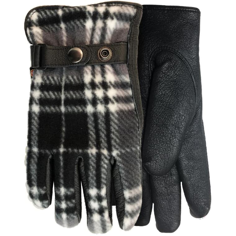 Ladies Canadiana Series Winter Gloves - Small, Black Plaid
