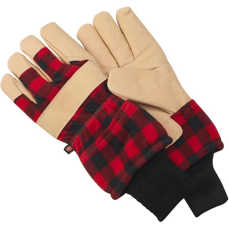 Men's Canadiana Series Combo Winter Gloves - Large, Red & Black Plaid