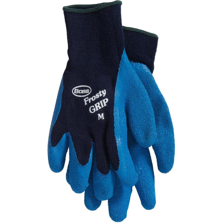 Men's Latex Lined Work Gloves - with Frosty Grip, Medium