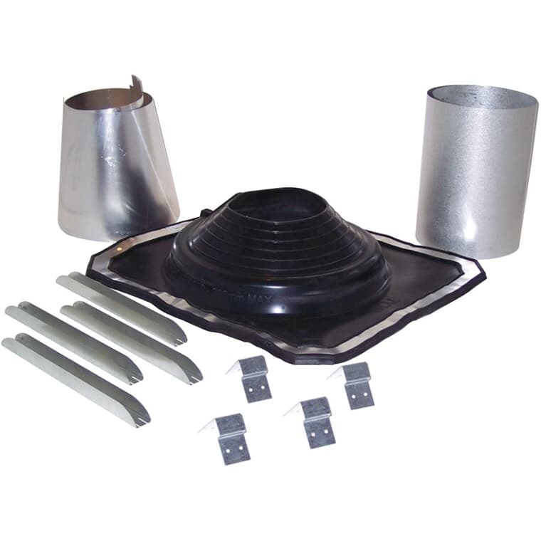 Insulated Universal Rubber Boot Roof Flashing Kit - 2" Insulation