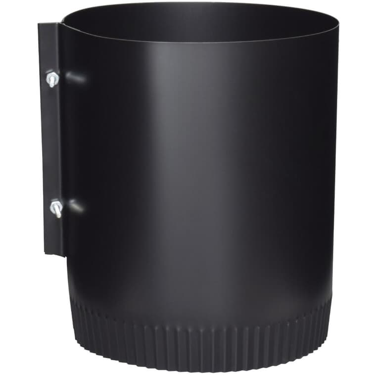 8" Diameter 24 Gauge Black Adjustable Chimney Connector