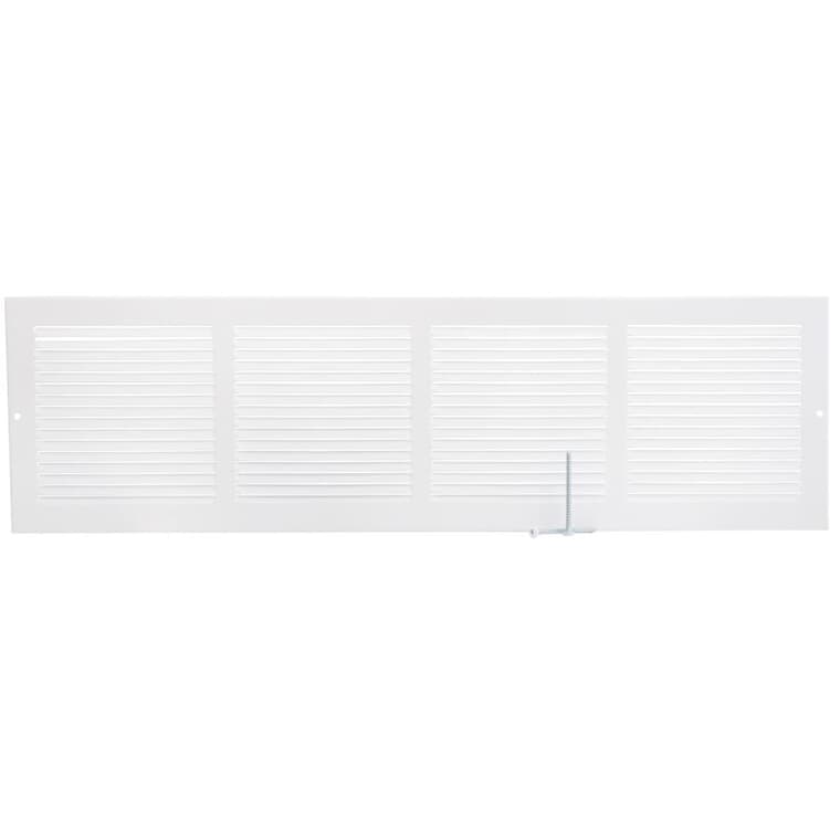 6" x 24" White Baseboard Grille