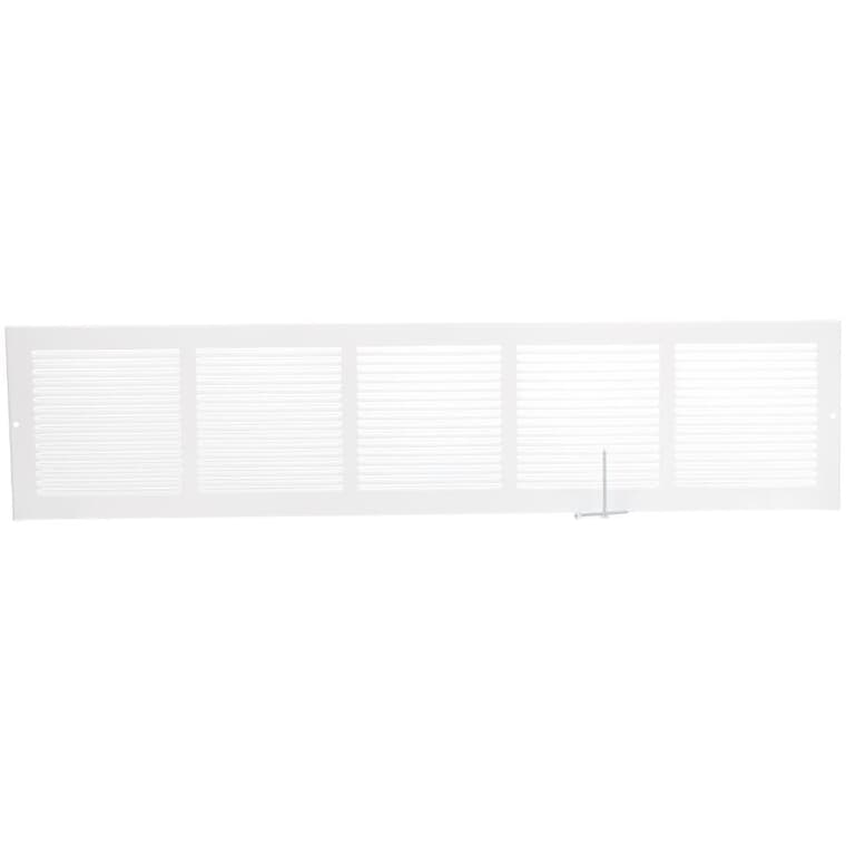 6" x 30" White Baseboard Grille