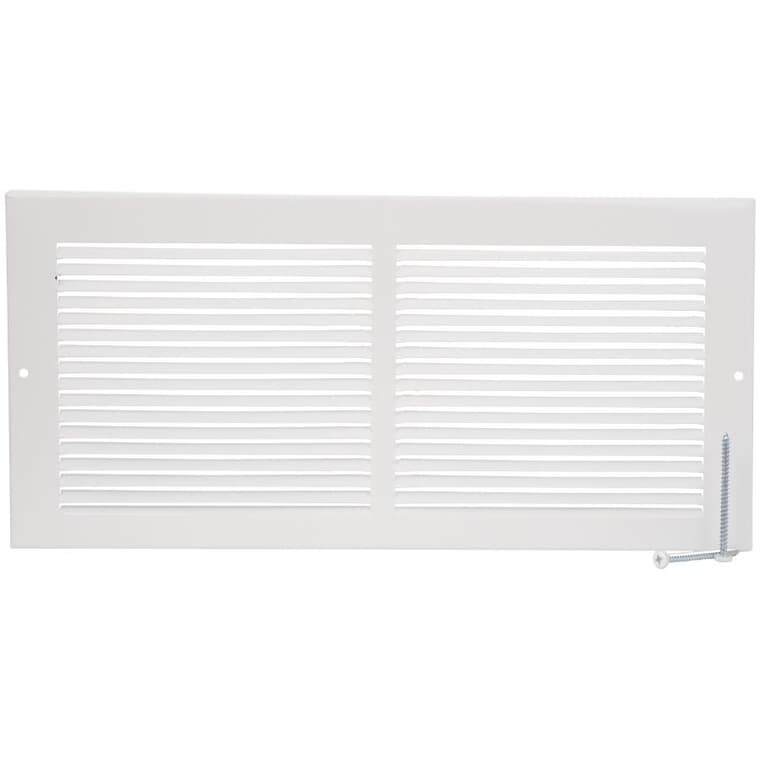 6" x 14" White Baseboard Grille