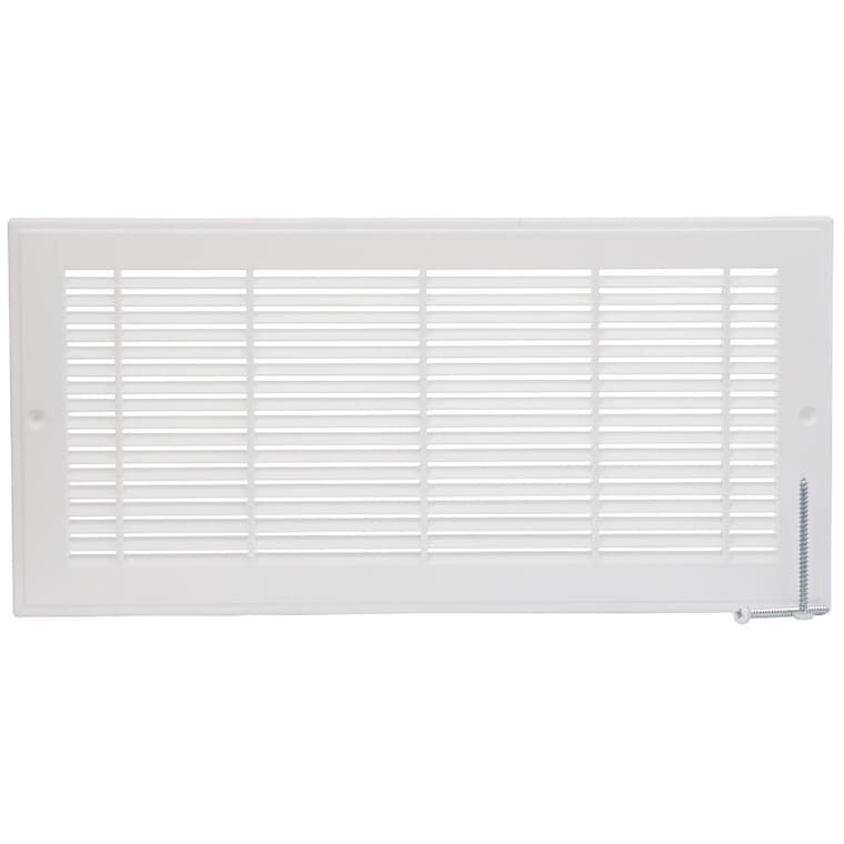 8" x 30" White Poly Baseboard Grille