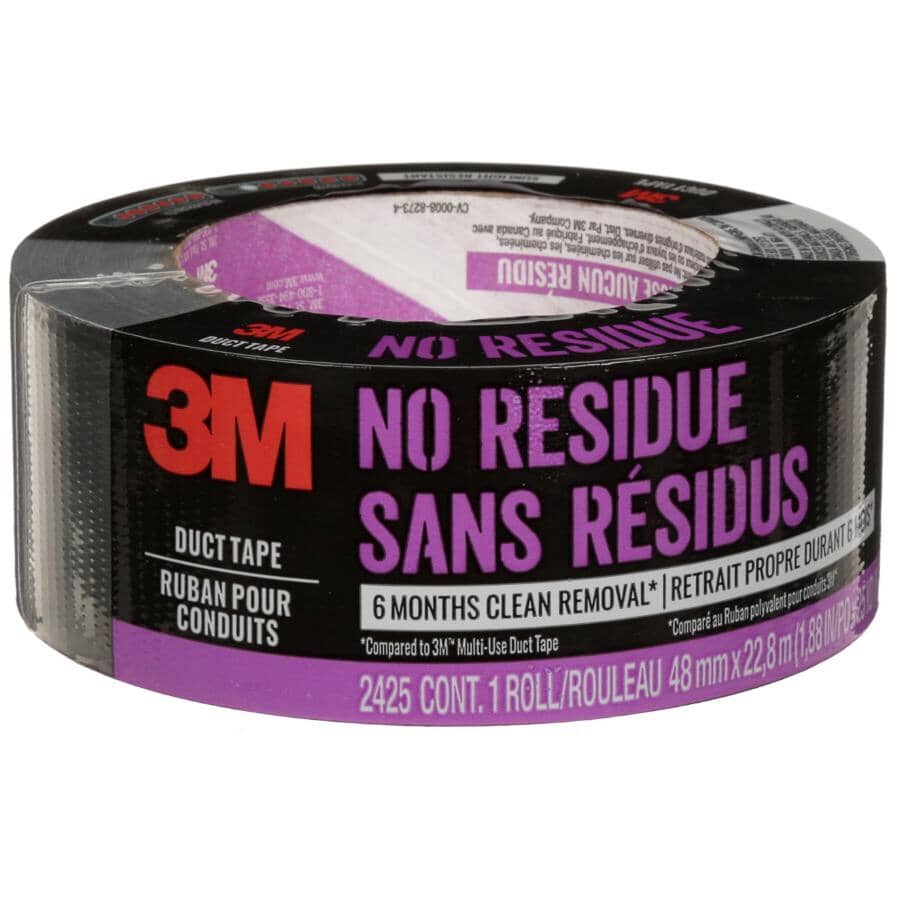 SCOTCH:No Residue Duct Tape - 1.88" x 25 yards (48 mm x 22.8 m), Grey