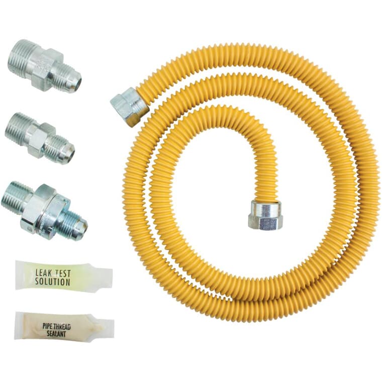 5/8" Outside Dimension Flare x 1/2 MPT Gas Connector Kit - with Smartsense Shut Off