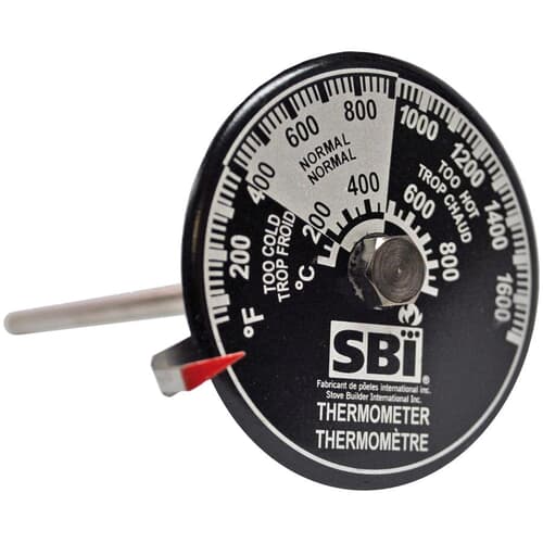 Thermomètre pour tuyau de poêle, avec sonde Sbi