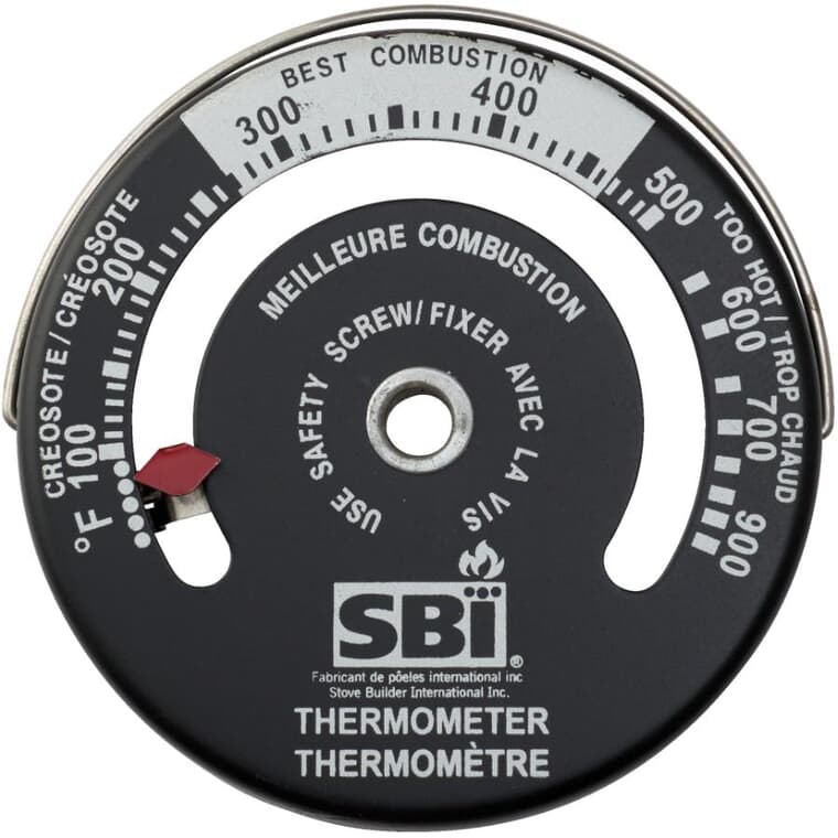 Thermomètre aimanté pour tuyau de poêle