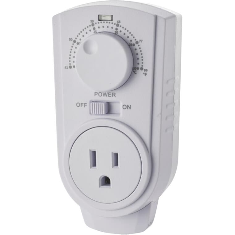 Thermostat portatif à brancher, pour chaufferettes et climatiseurs