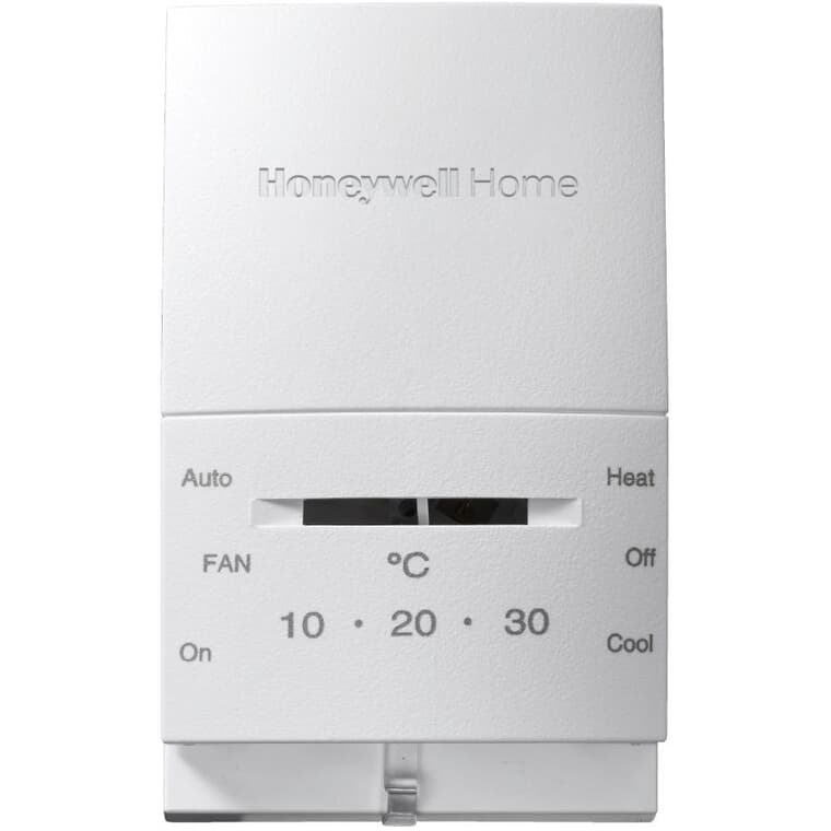 Thermostat manuel pour la chaleur et la climatisation, blanc