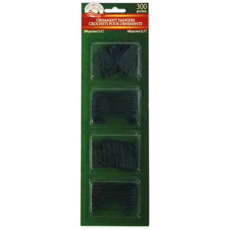 Paquets de 300 crochets verts petits/grands pour décoration