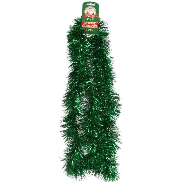 9' 2-Tone Tinsel Garland, Assorted Colours