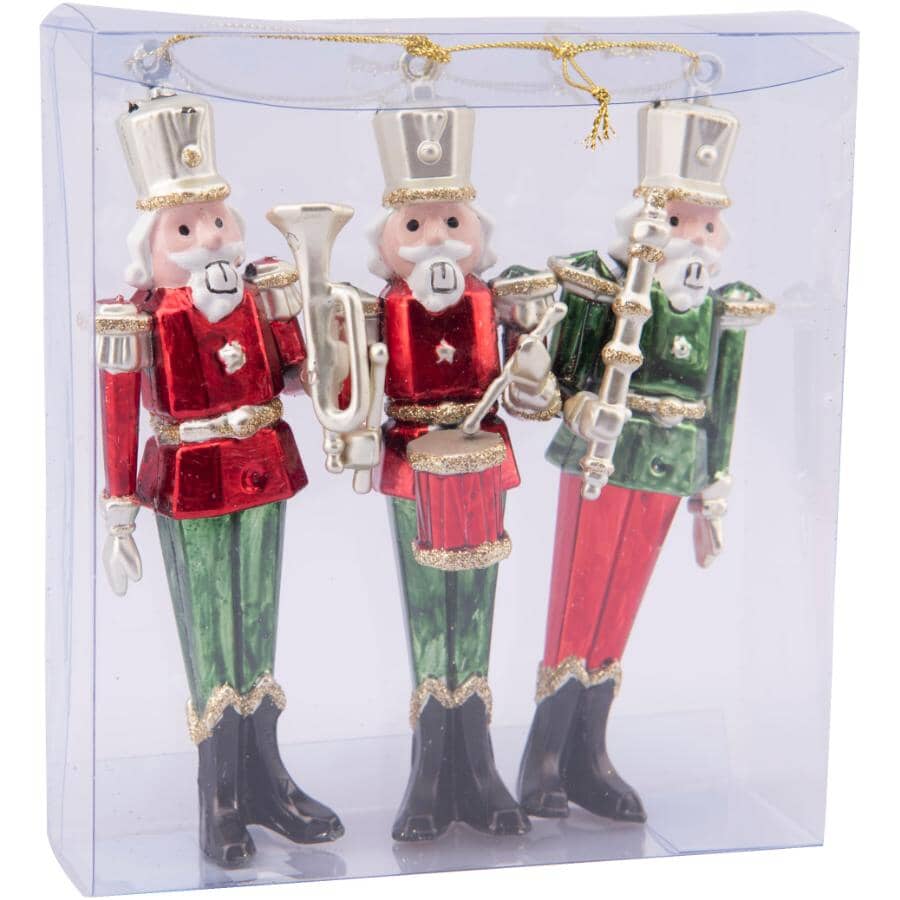INSTYLE HOLIDAY:6" Plastic Toy Solider Ornaments - 3 Pack