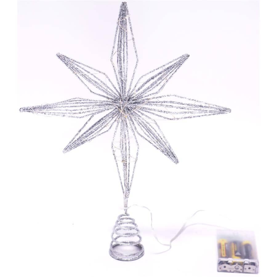 INSTYLE HOLIDAY Silver Metal Star Tree Topper | Home Hardware