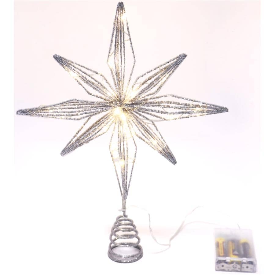 INSTYLE HOLIDAY Silver Metal Star Tree Topper | Home Hardware
