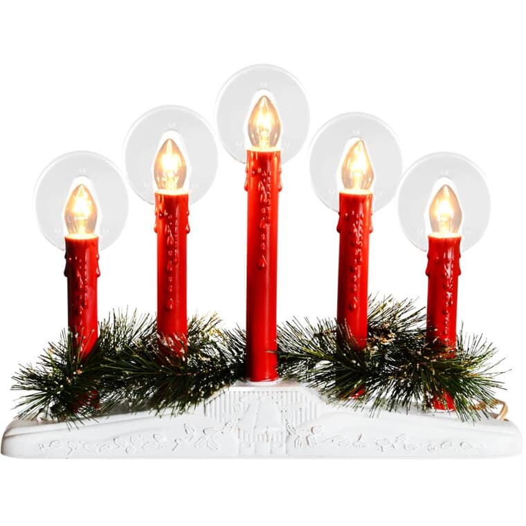 5 Light Red Candle Halo Candolier, with Cord