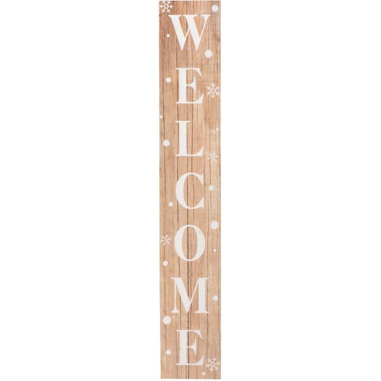 Double Sided English Porch Sign - 48", Welcome & Let it Snow