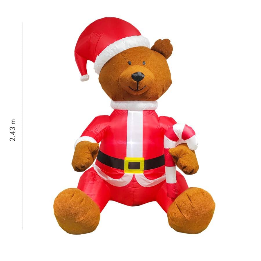 DANSON DECOR 7.9' Sitting Santa Bear Airblown Inflatable Figure | Home ...