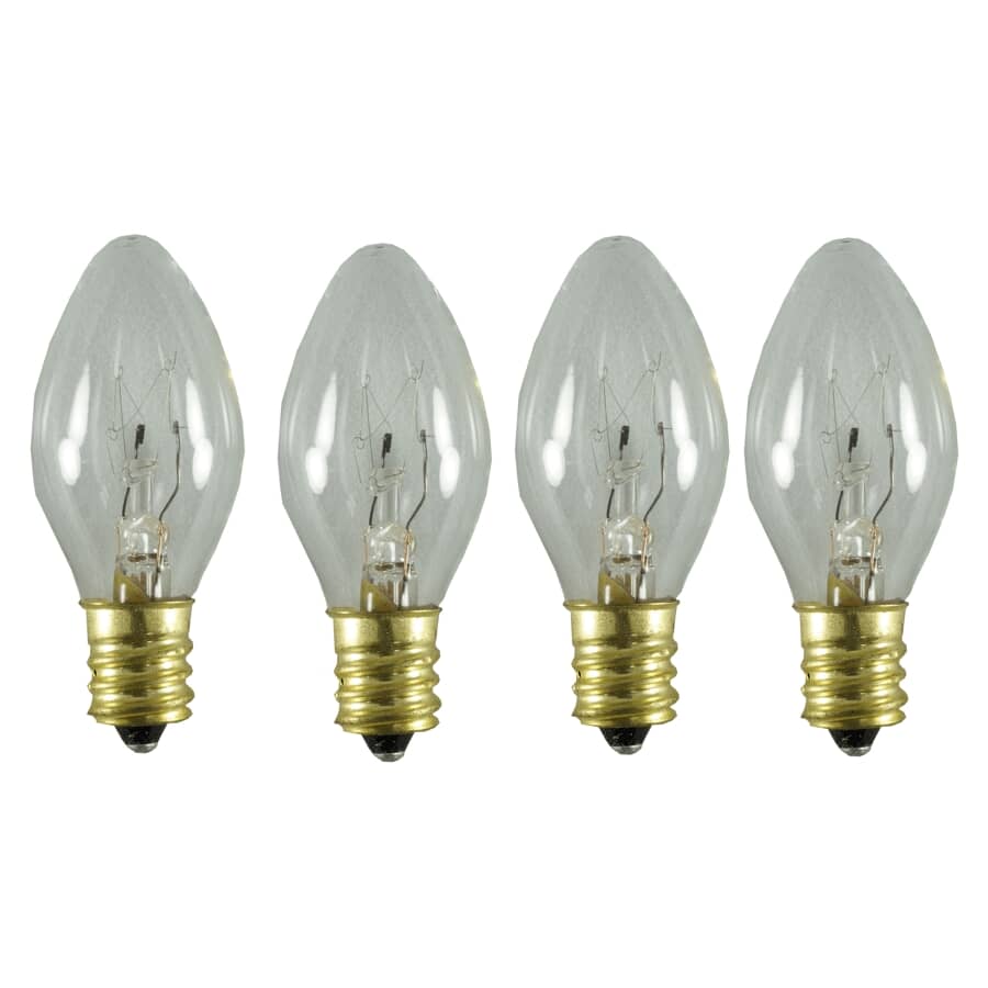 Sylvania 4 Pack Indoor/Outdoor Incandescent Clear C7 Sparkle Bulbs ...