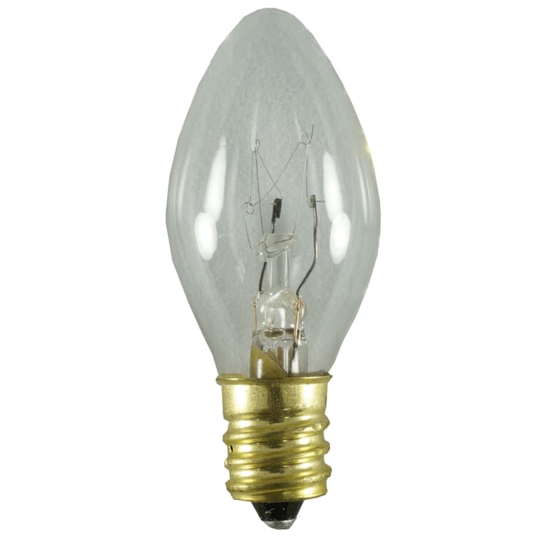 Ampoules incandescentes C7 pour l'intérieur ou l'extérieur, transparent, paquet de 25