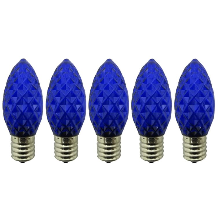 Retrofit C9 LED Bulbs - Blue, 5 Pack
