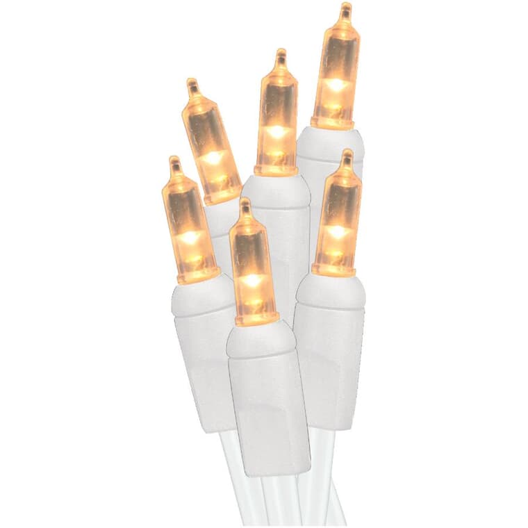 Jeu de lumière rétro M5 sur fil blanc, transparent, 50 lumières miniatures à DEL