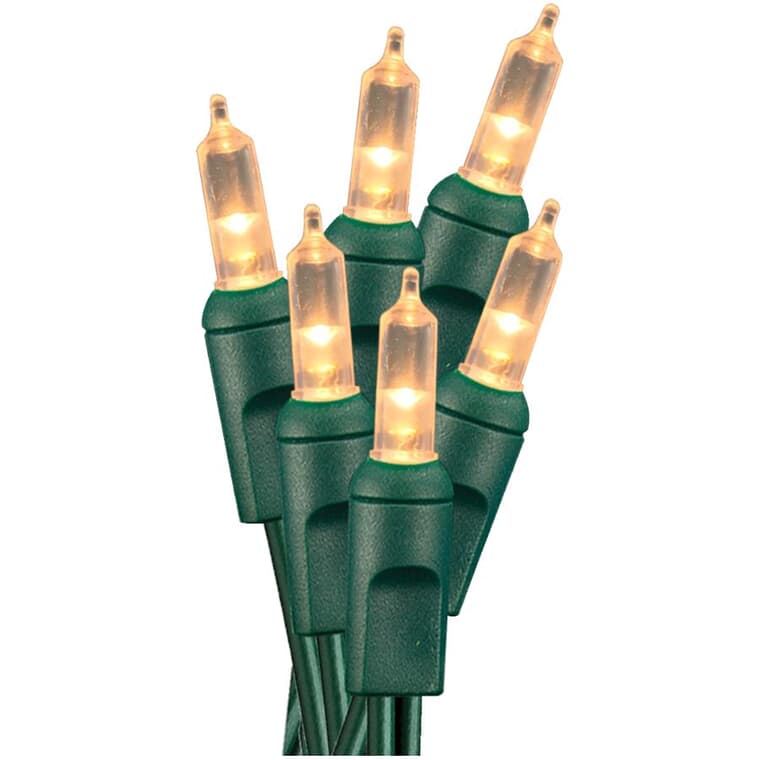 Jeu de lumière rétro M5 sur fil vert, transparent, 50 lumières miniatures à DEL
