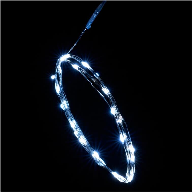 Battery Operated Fairy Lights - Pure White, 7.8', 25 LEDs