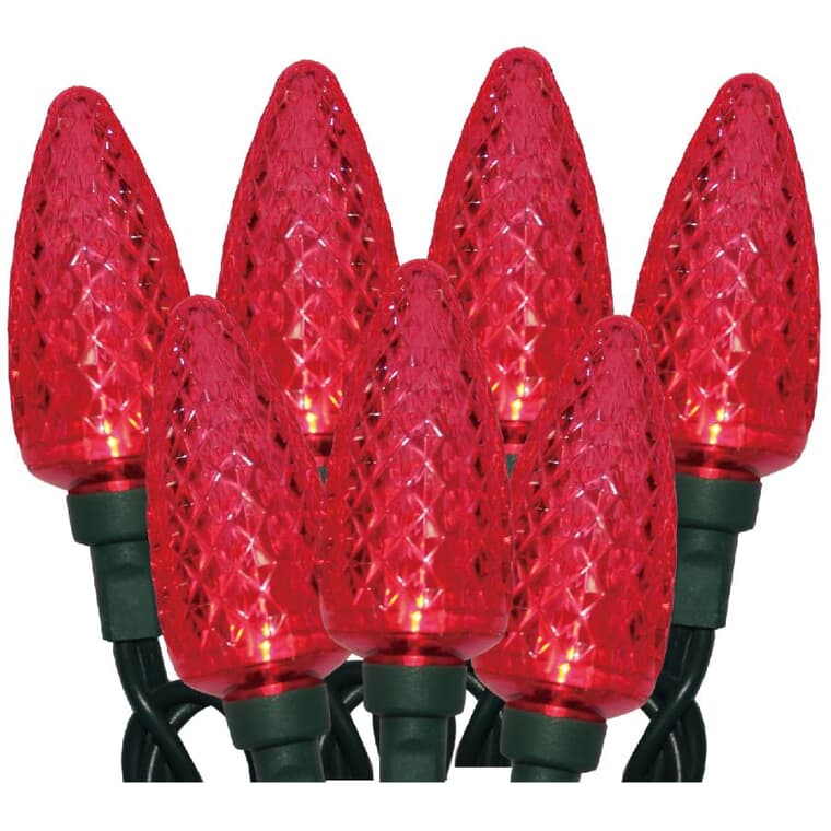 C9 Light Set with Green Wire - Red, 25 LEDs