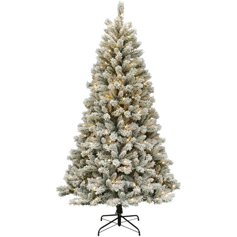 7' Pre-Lit Frosted Spruce Christmas Tree - with 350 Warm White LED lights