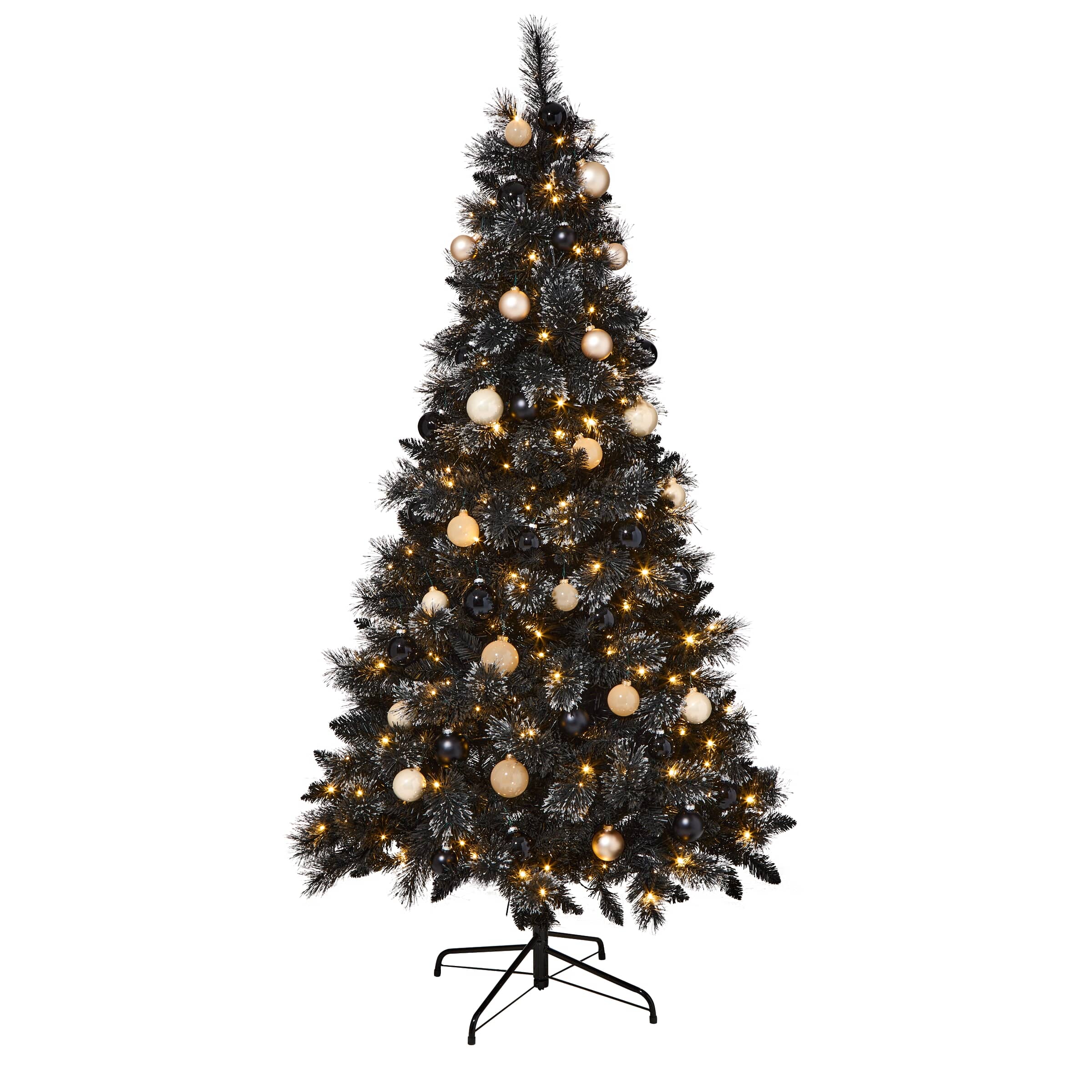 INSTYLE HOLIDAY 6' Black Christmas Tree with 300 Warm White LED Lights