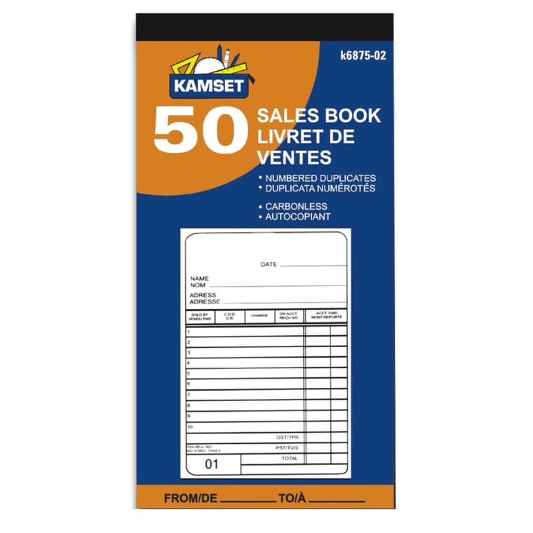 Sales Book - 50 Pages, 3.5" x 6.25"
