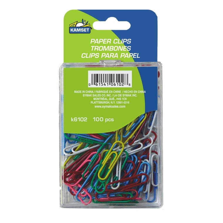 Paper Clips - Multi-Coloured, 1", 100 Pack