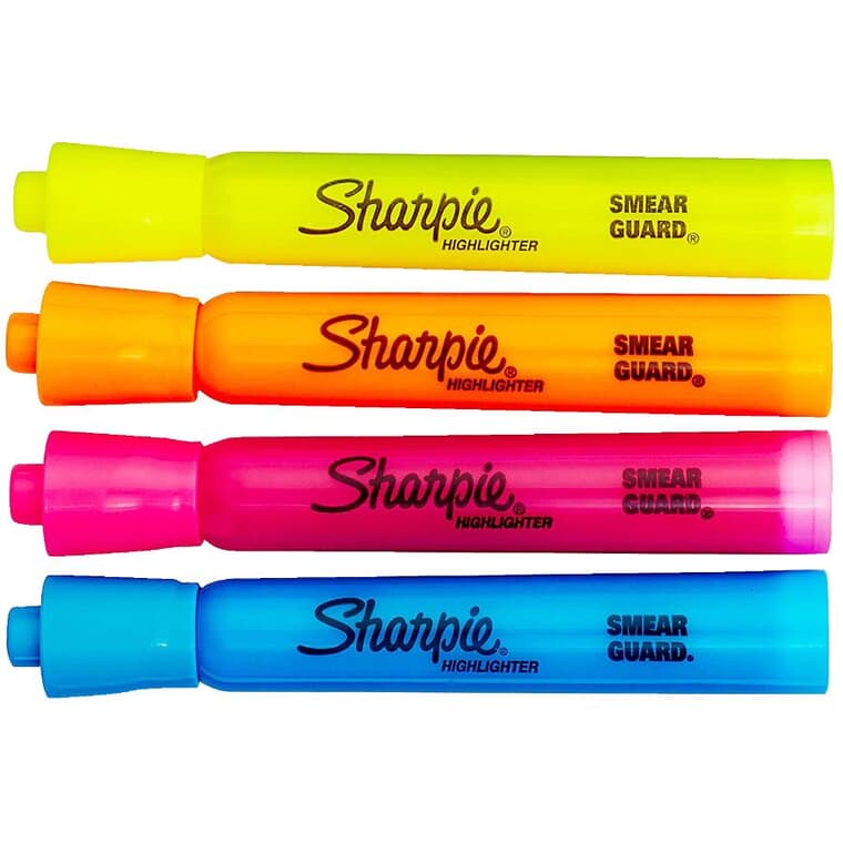 Smear Guard Highlighters - Neon, 4 Pack