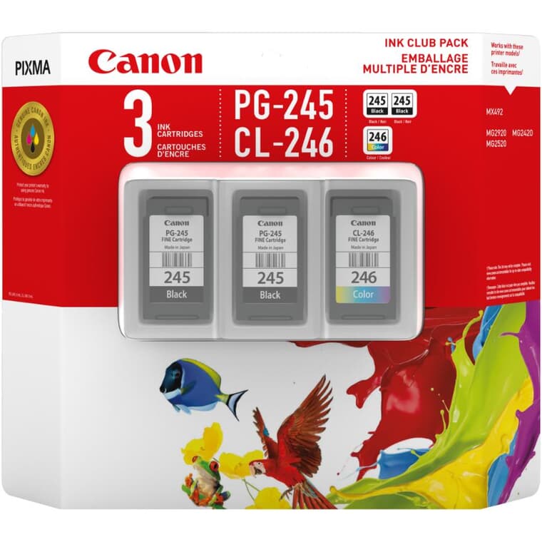 PG-245 Twin & CL-246 Inkjet Cartridges (8279B005) - 3 Pack