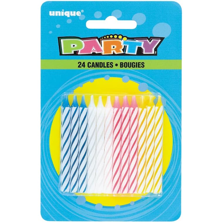 Spiral Birthday Candles - 24 Pack