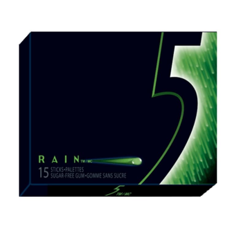 5 Rain Spearmint Gum - 15 Pieces