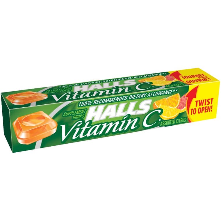 Pastilles contre la toux avec vitamine C et supplément, agrumes, 9 pièces