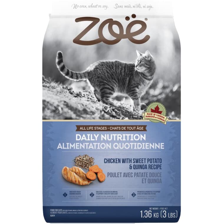 Daily Nutrition Dry Cat Food - Chicken with Sweet Potato & Quinoa Recipe, 1.36 kg