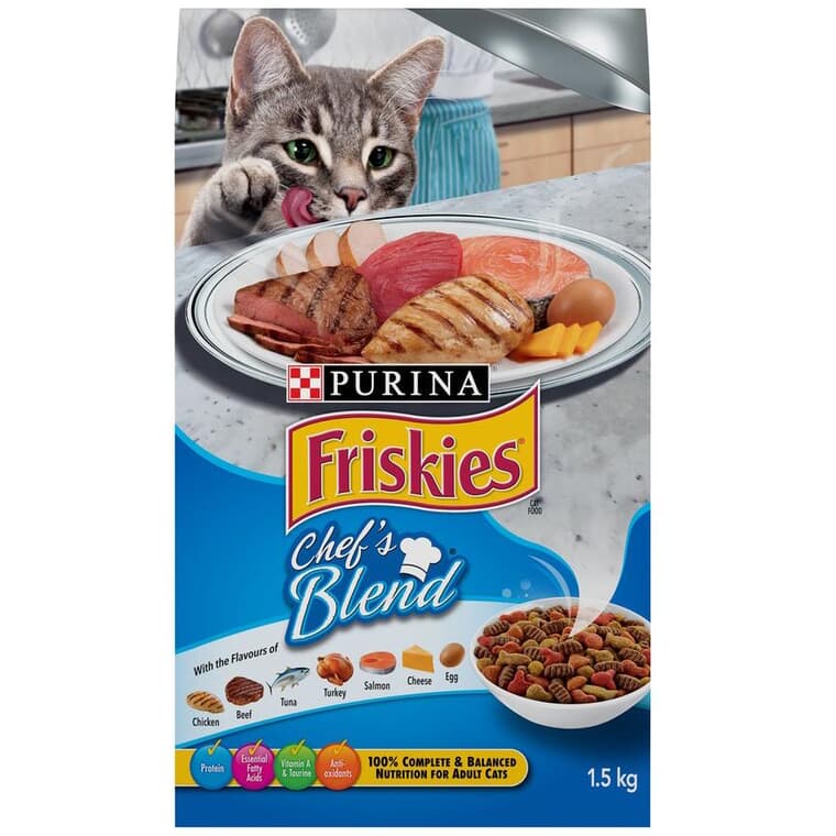 Friskies Dry Cat Food - Chef's Blend, 1.5 kg