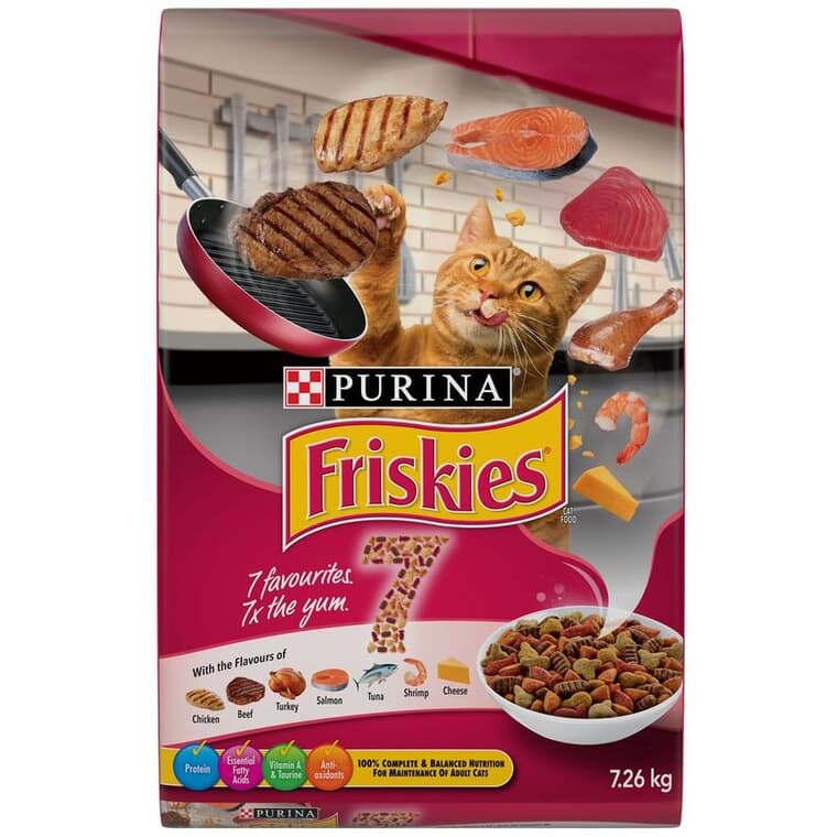 Nourriture sèche Friskies pour chat 7 saveurs, 7,26 kg