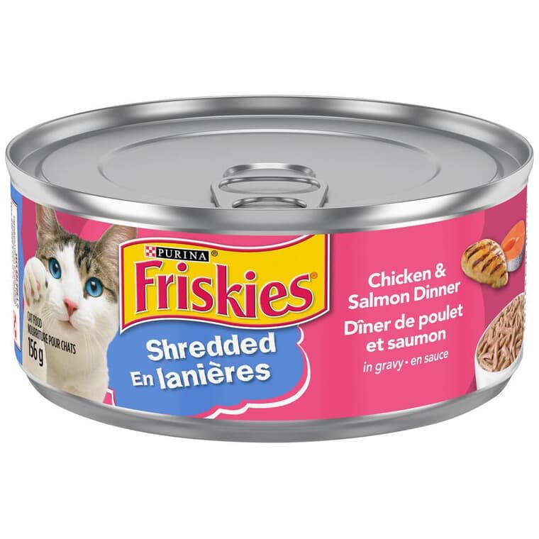 Nourriture humide en lanières pour chats Friskies, dîner de poulet et saumon, 156 g