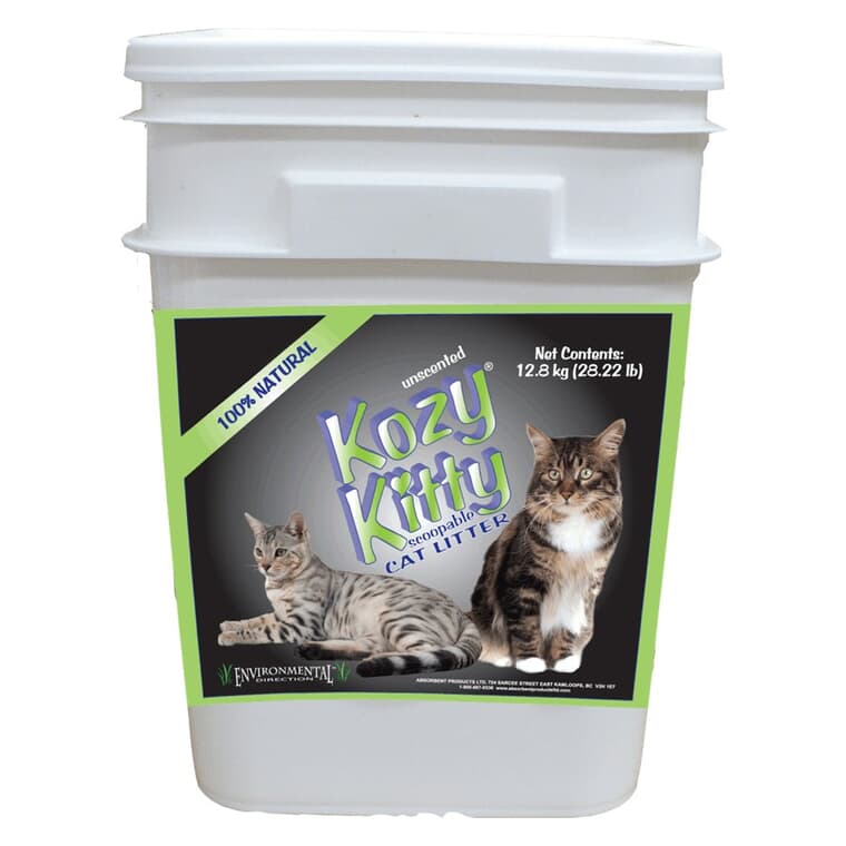 Kozy Kitty Scoopable Cat Litter - Unscented, 12.8 kg