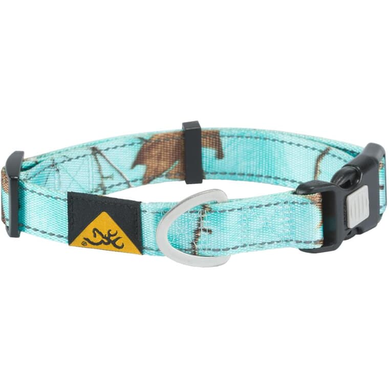 Adjustable Polyester Webbing Dog Collar - Realtree Seaglass, Medium