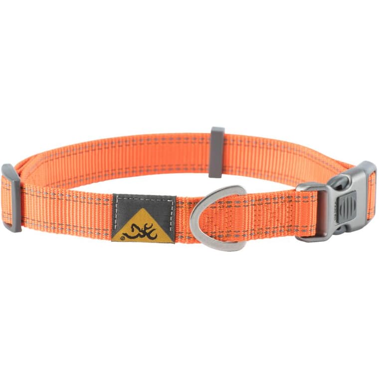 14-20" x 1" Medium Safety Orange Polyester Webbing Dog Collar