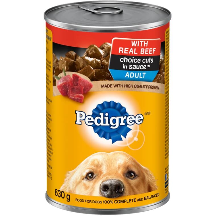 Nourriture humide pour chiens adultes, boeuf, 630 g