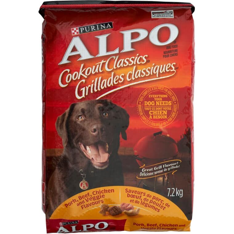 Nourriture pour chiens Alpo Grillades classiques, saveurs de porc, de boeuf, de poulet et de légumes, 7,2 kg