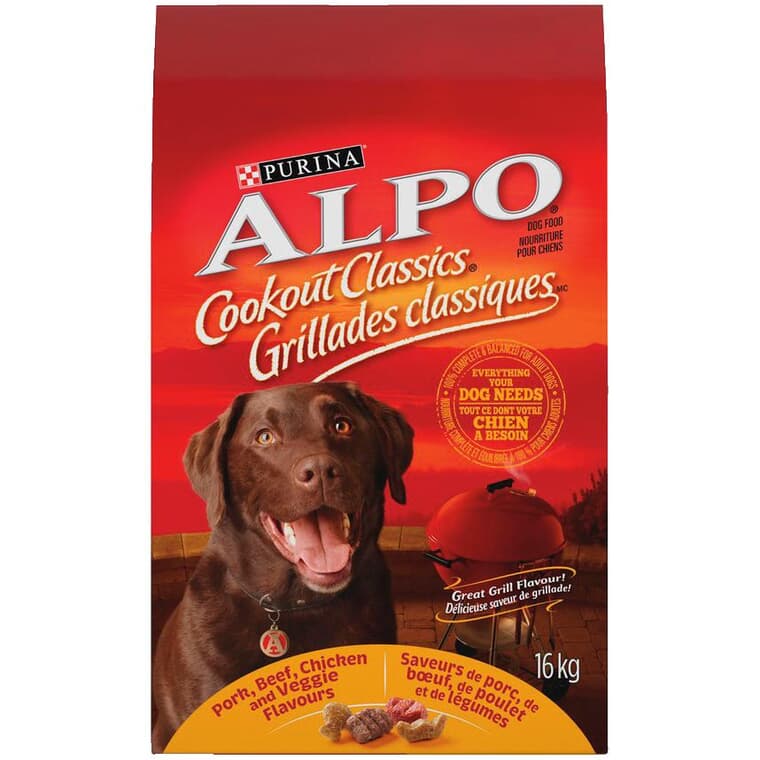 Alpo Cookout Classic Dog Food - Pork, Beef, Chicken & Veggie Flavours, 16 kg
