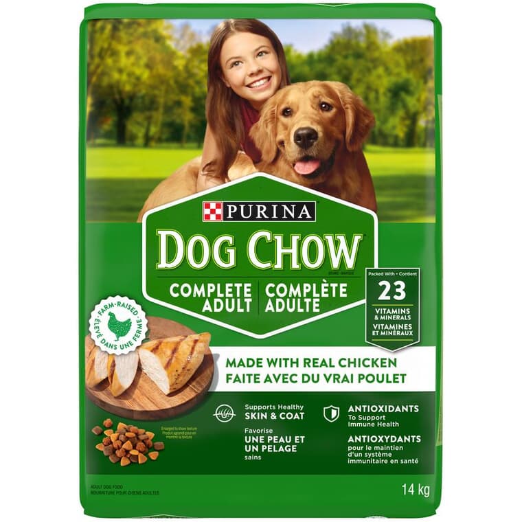 Dog Chow Complete Adult Dry Dog Food - Real Chicken, 14 kg
